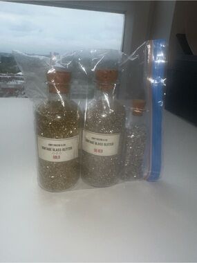 Cody Foster Gold and Silver Glass Glitter Bottles with Corks bundle of 3